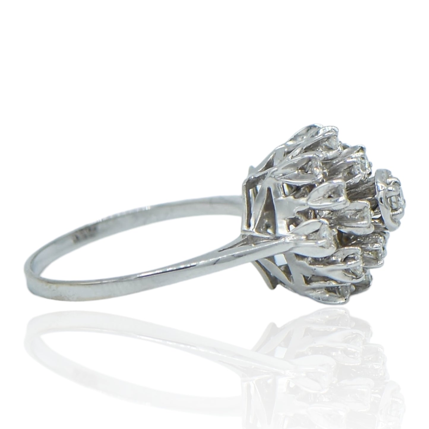 Ladies Cluster Ring w/.62 CTTW 14KWhite