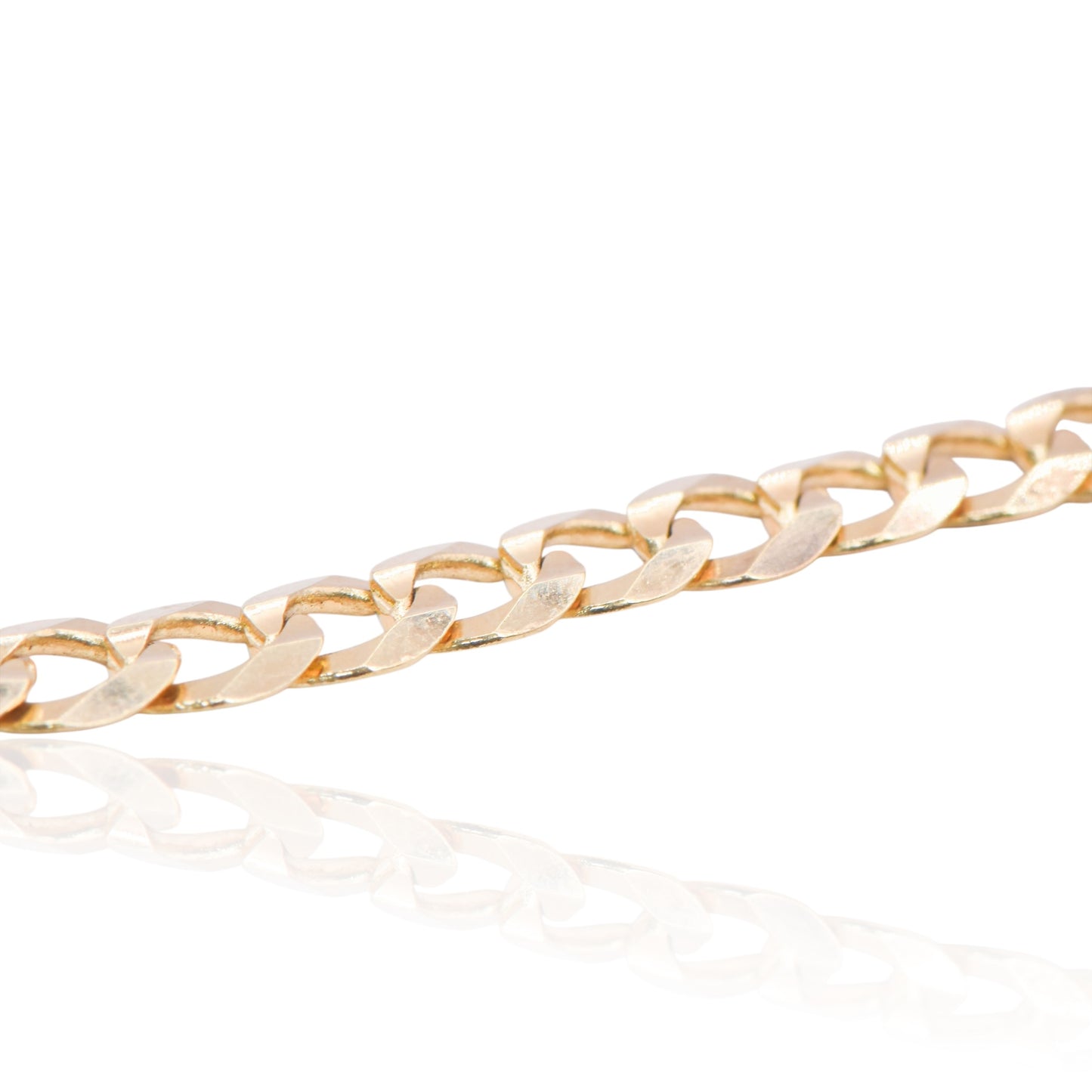 Gold Curb Chain Bracelet 14K Yellow Gold 8in