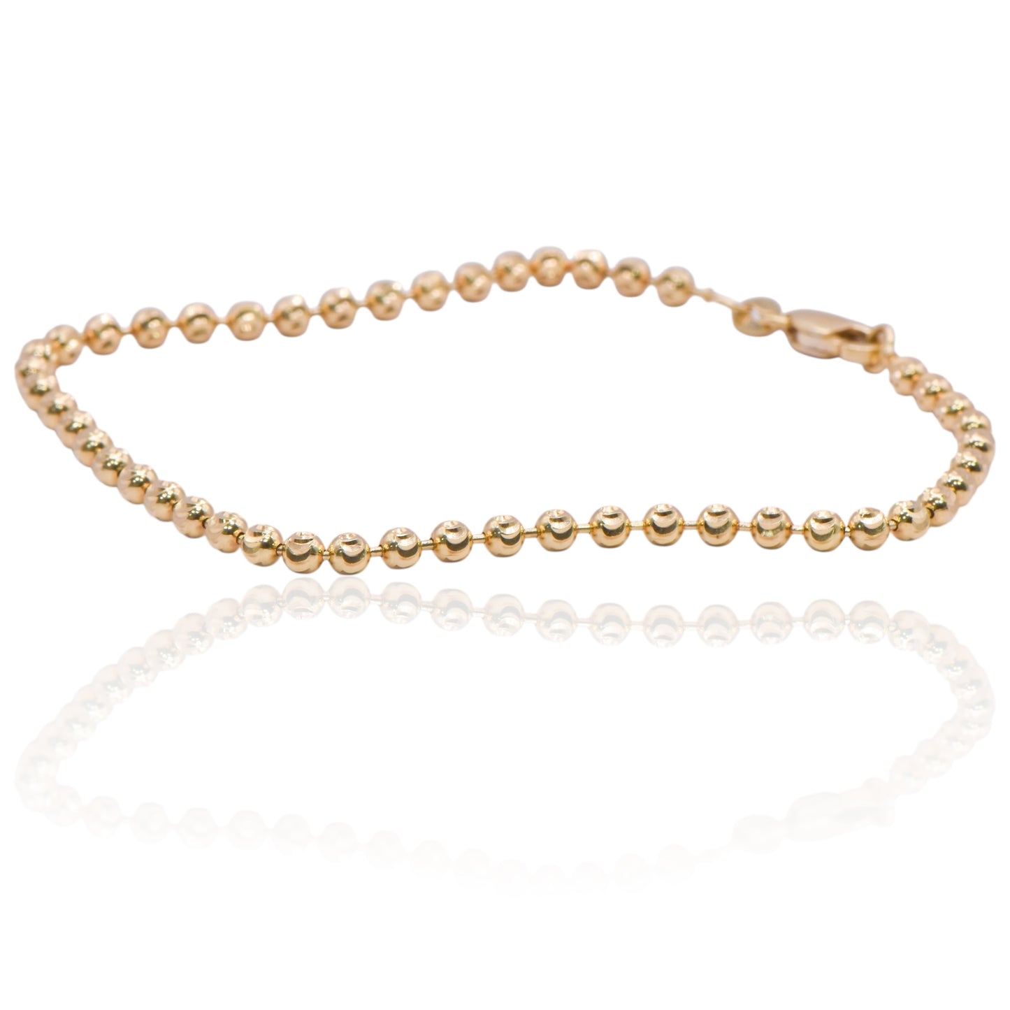 Diamond Cut Beaded 14K Yellow Gold Bracelet 8in