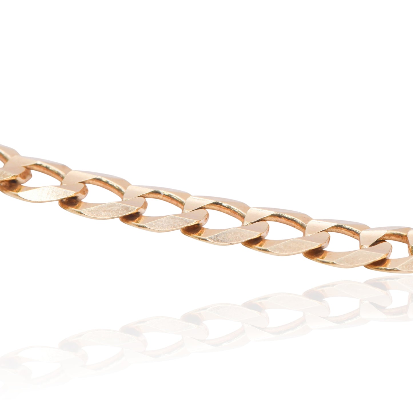 Gold Curb Chain Bracelet 14K Yellow Gold 8in