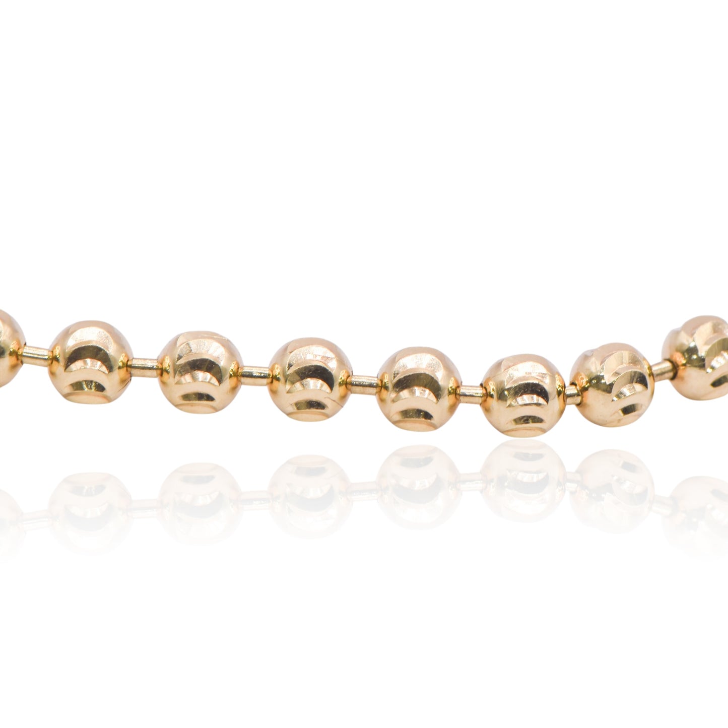 Diamond Cut Beaded 14K Yellow Gold Bracelet 8in