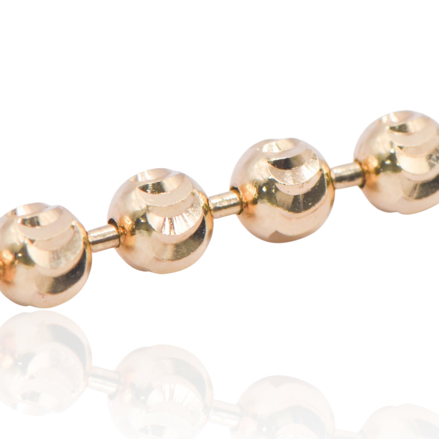 Diamond Cut Beaded 14K Yellow Gold Bracelet 8in