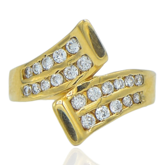 Wrap Around CZ Ring 14k Yellow Gold