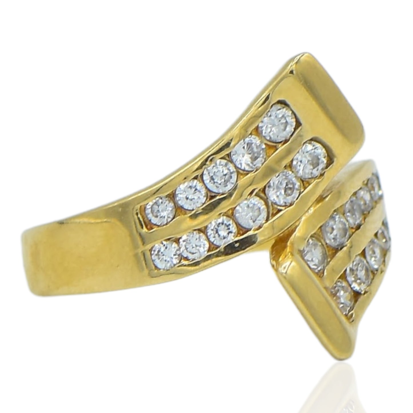 Wrap Around CZ Ring 14k Yellow Gold