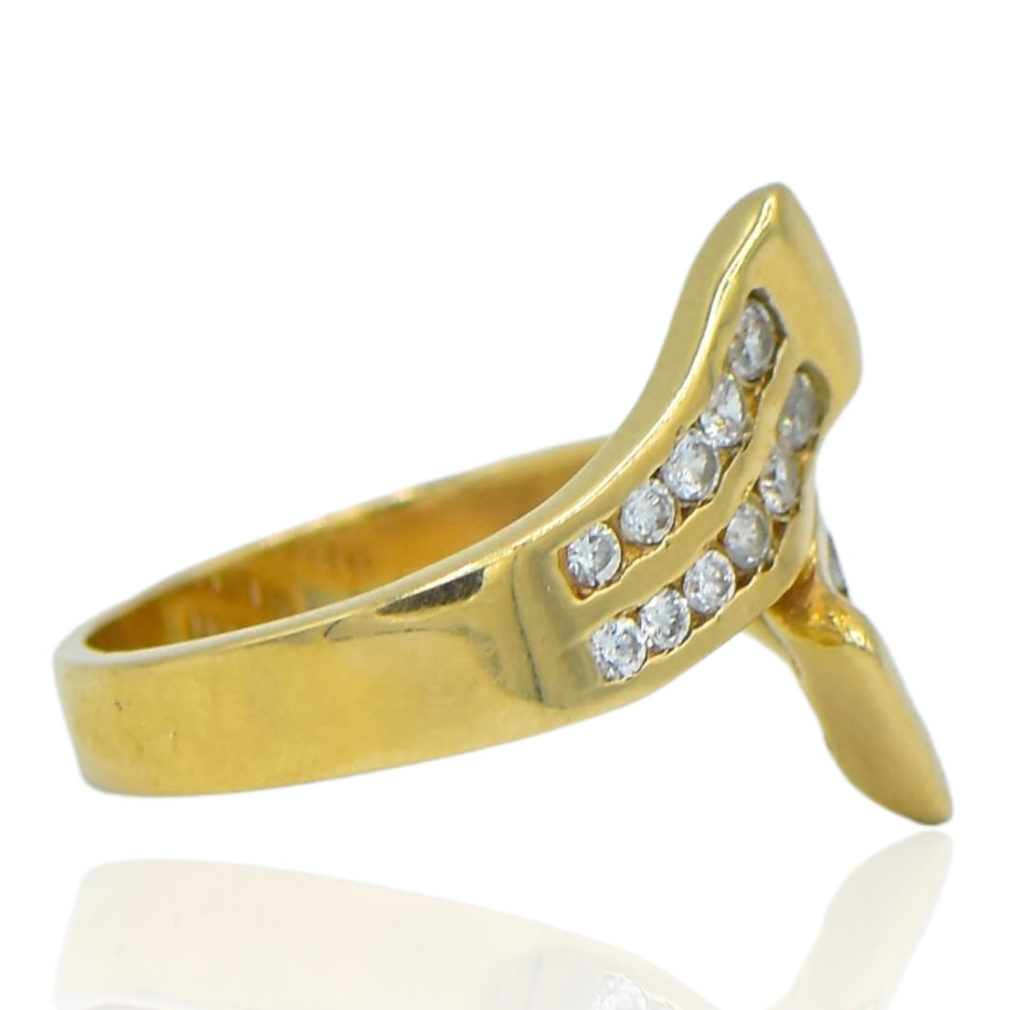 Wrap Around CZ Ring 14k Yellow Gold