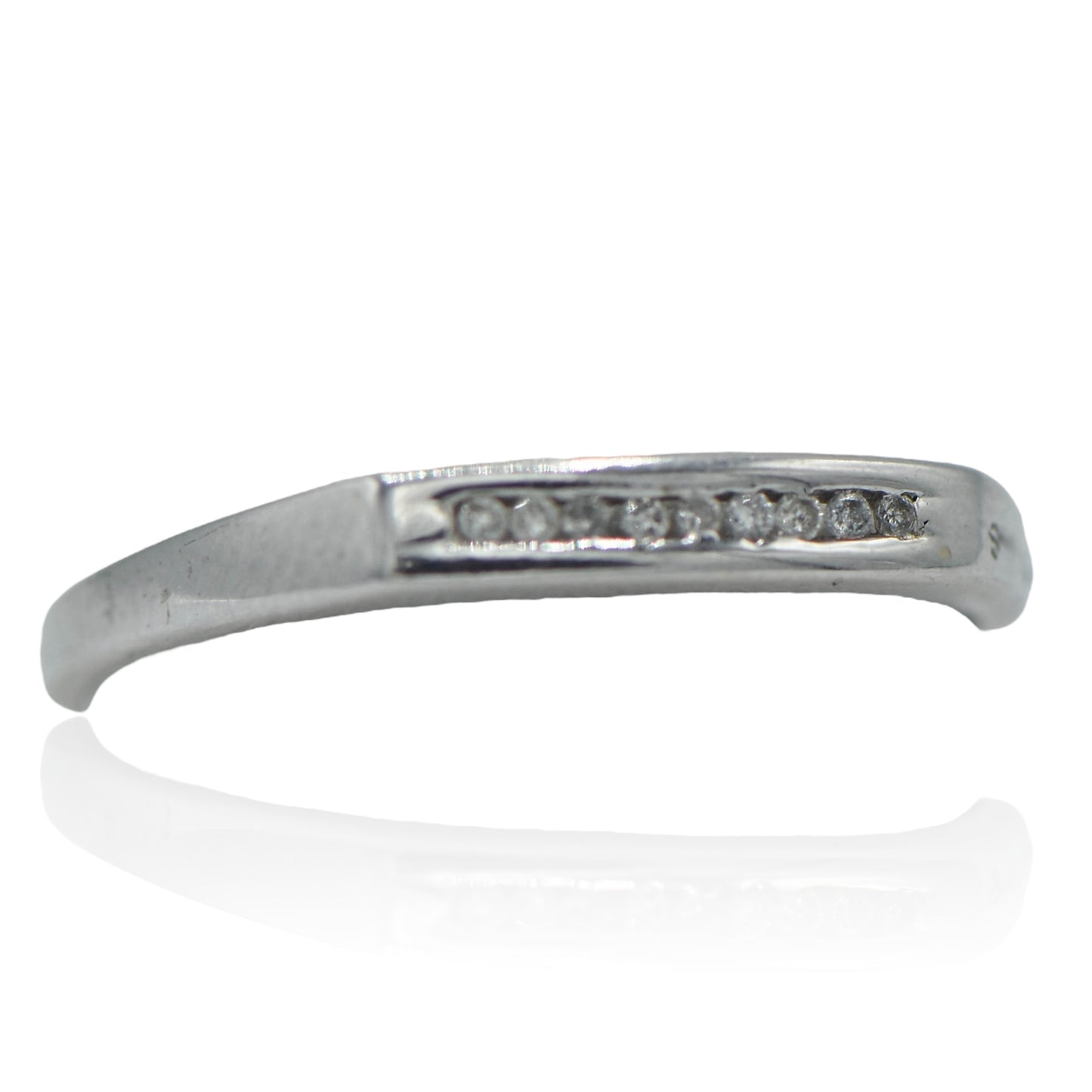 White Gold 14K Band with Diamonds 0.045 cttw.