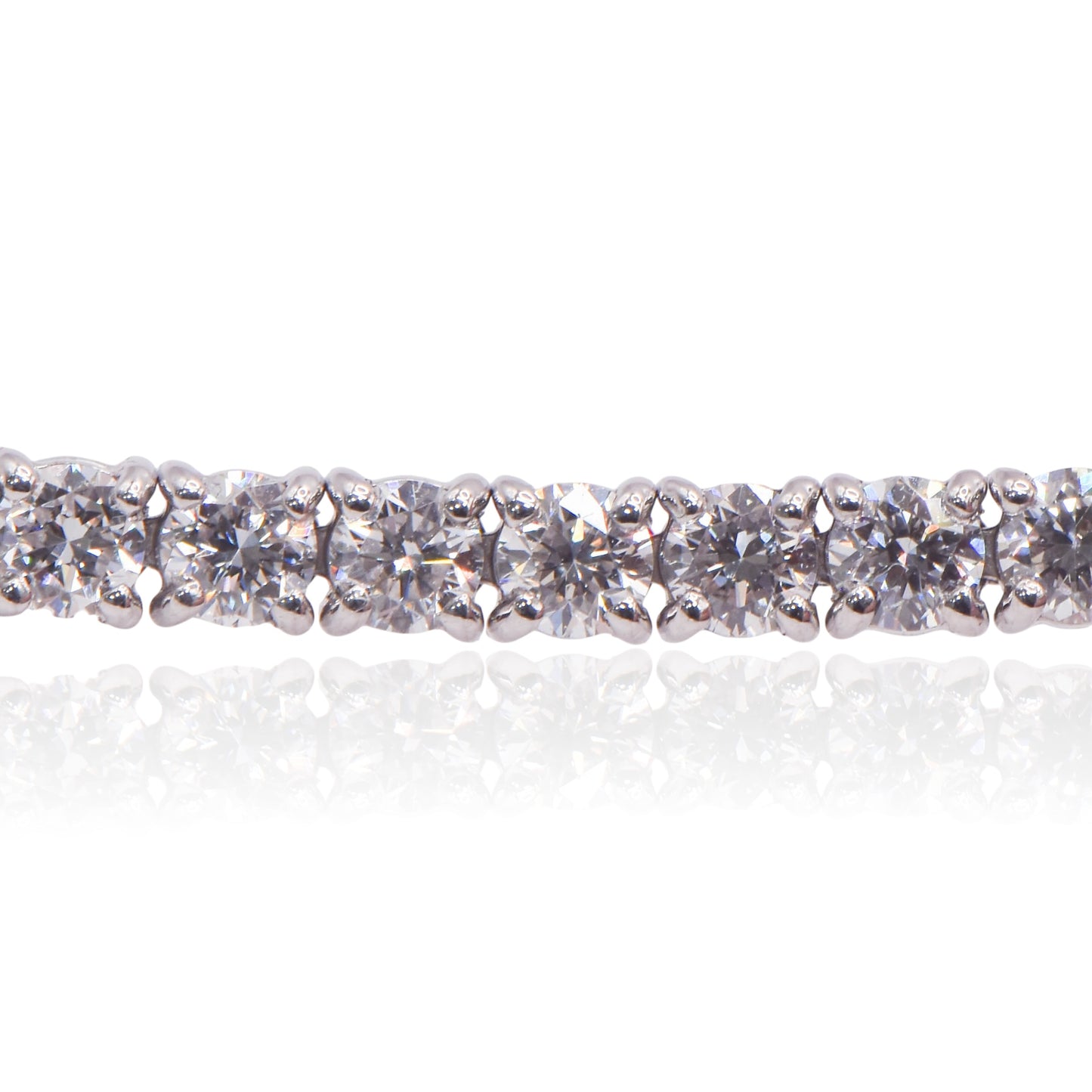 Diamond Four-Prong Set Tennis Bracelet 14K White Gold with Lab Diamonds 7.25in 3cttw