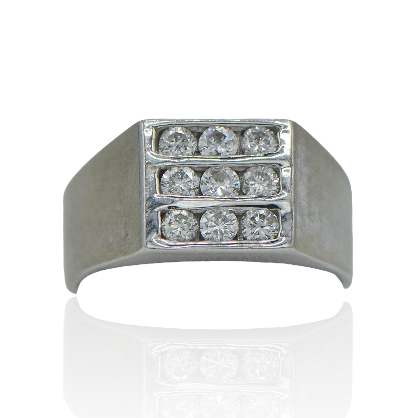 Diamond 0.72cttw Men's Ring 14K White Gold