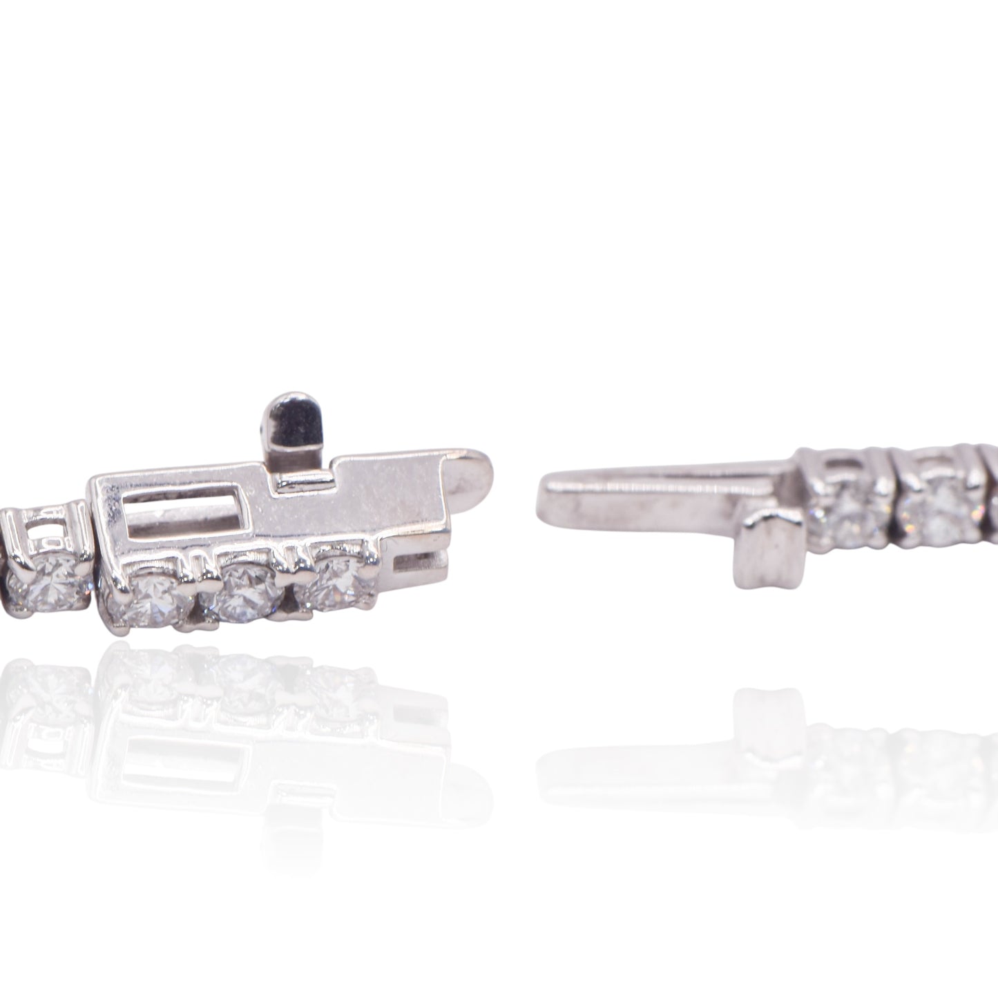 Diamond Four-Prong Set Tennis Bracelet 14K White Gold with Lab Diamonds 7.25in 3cttw