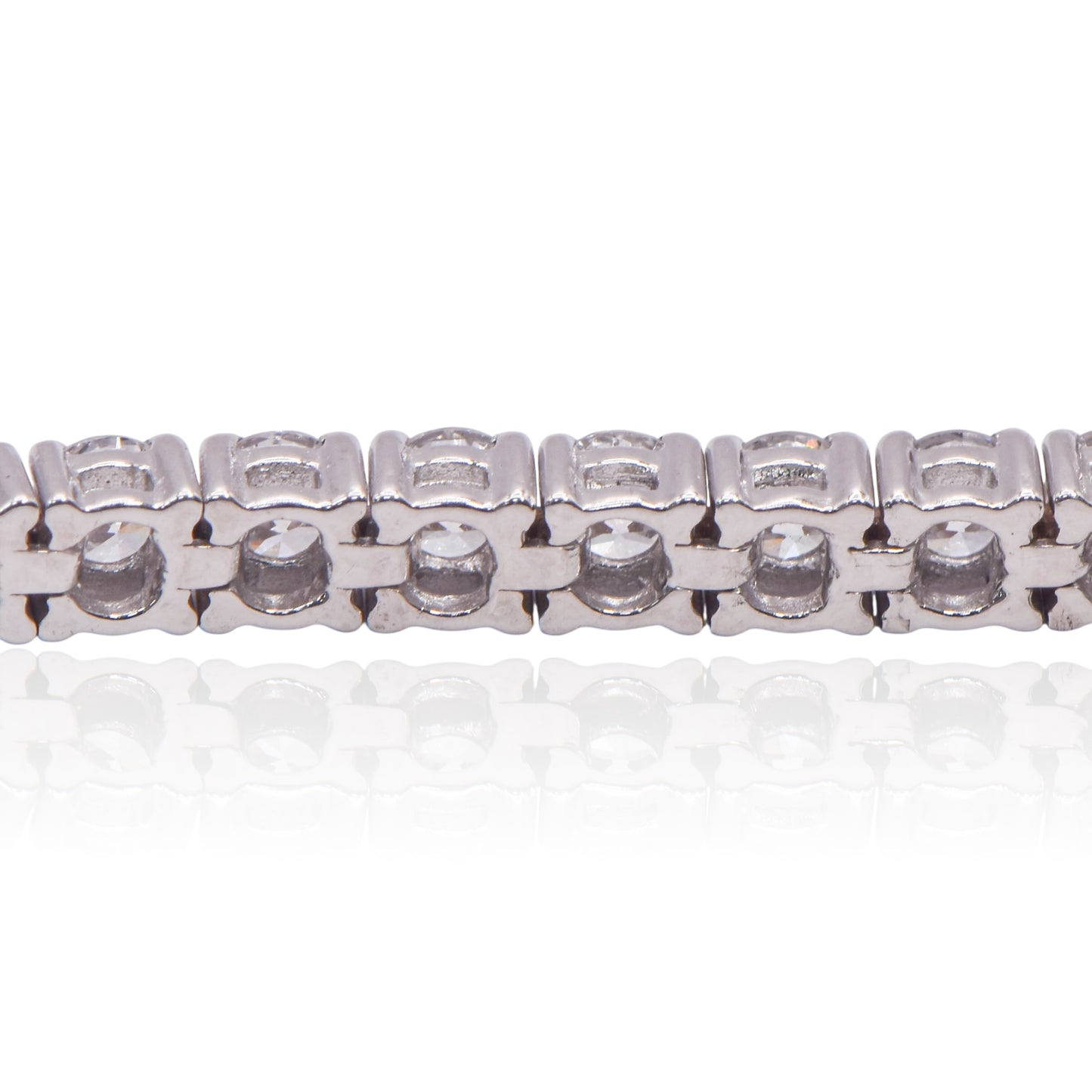 Diamond Four-Prong Set Tennis Bracelet 14K White Gold with Lab Diamonds 7.25in 3cttw
