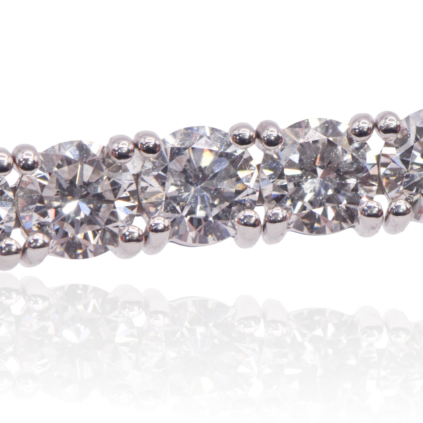 Diamond Four-Prong Set Tennis Bracelet 14K White Gold with Lab Diamonds 7.25in 10cttw