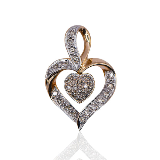 Ribbon Heart 14K Yellow Gold