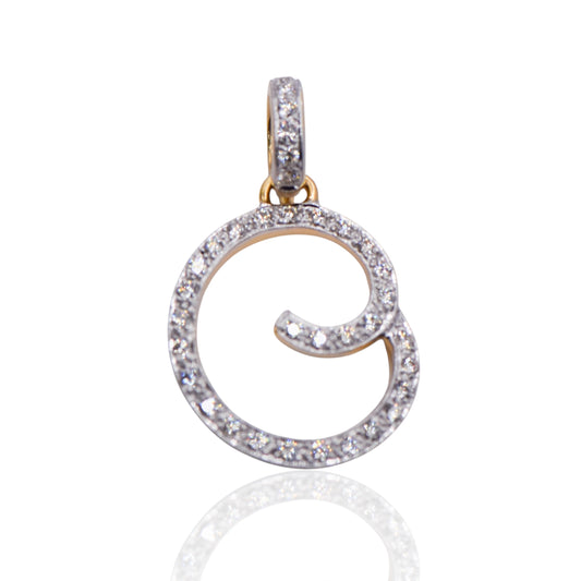 Swirl Round  Diamonds 18K Yellow Gold