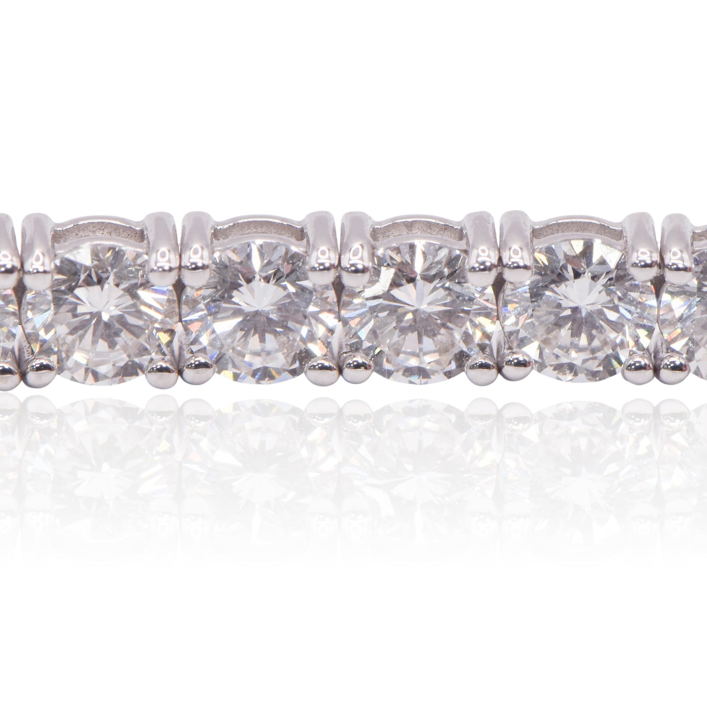 Diamond Four-Prong Set Tennis Bracelet 14K White Gold with Lab Diamonds 7.25in 10cttw