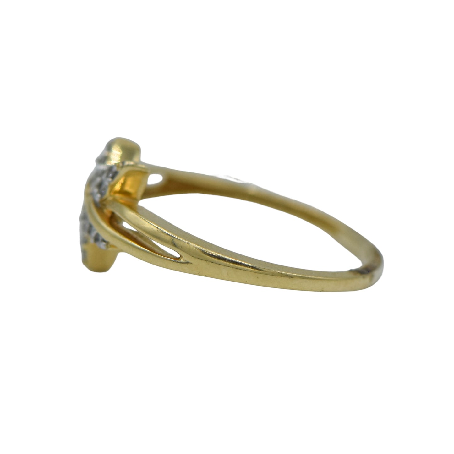 Diamonds Ring 0.12cttw with Star 14K Yellow Gold