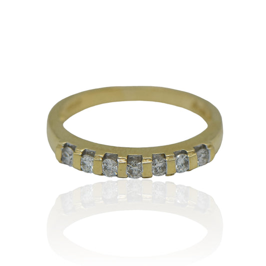 Yellow Gold 14K Band with 0.28 cttw Diamonds