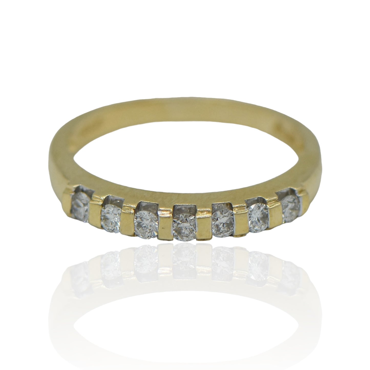 Yellow Gold 14K Band with 0.28 cttw Diamonds