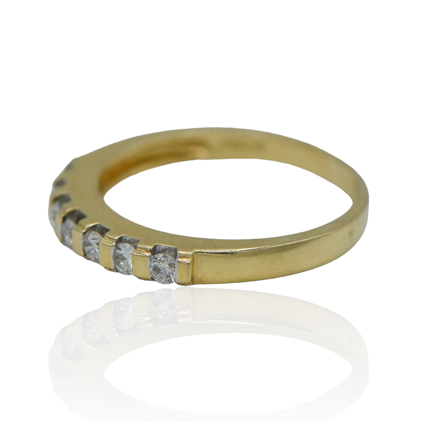 Yellow Gold 14K Band with 0.28 cttw Diamonds