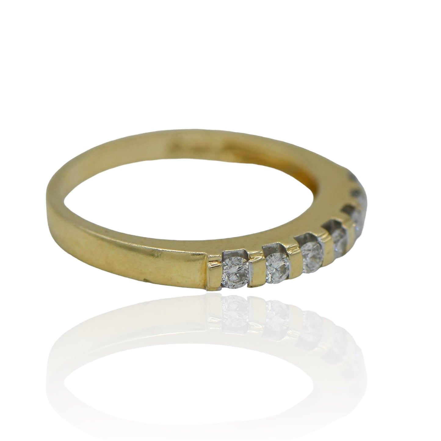 Yellow Gold 14K Band with 0.28 cttw Diamonds