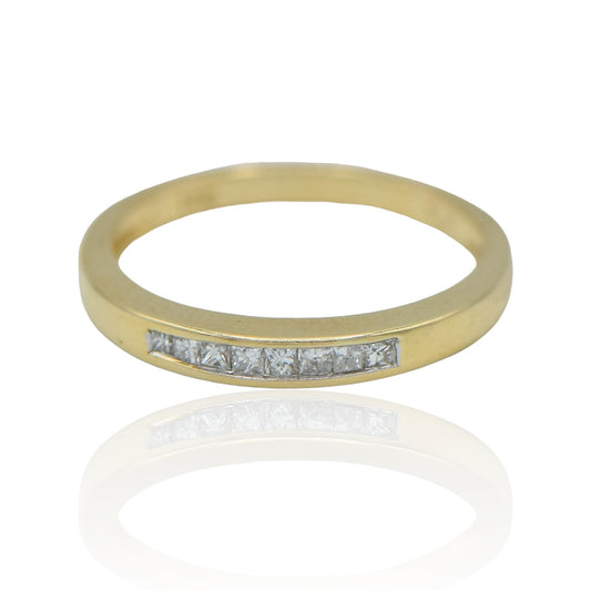 Yellow Gold 14K Band with 0.064 cttw Diamonds