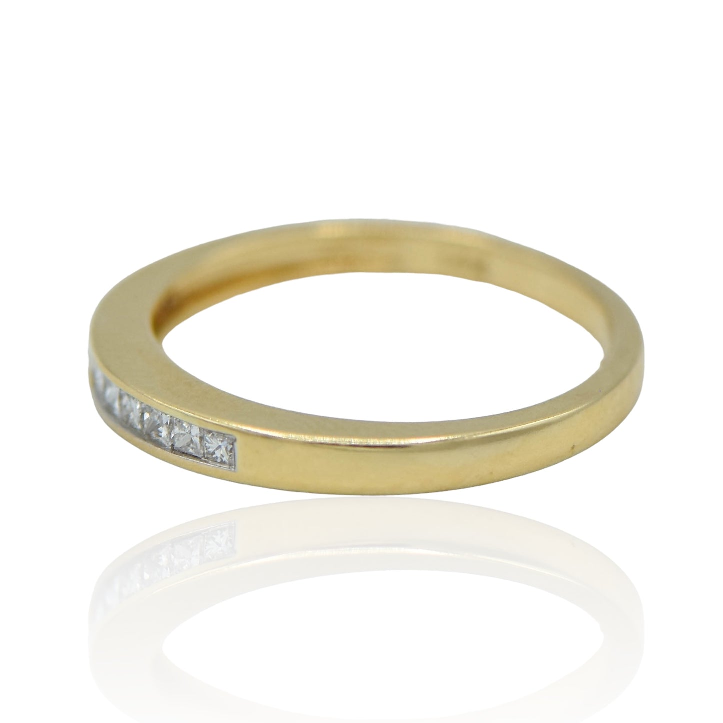 Yellow Gold 14K Band with 0.064 cttw Diamonds