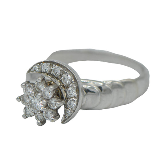 Ring with Widget for Anxiety 18K White Gold and 0.466 cttw Diamonds