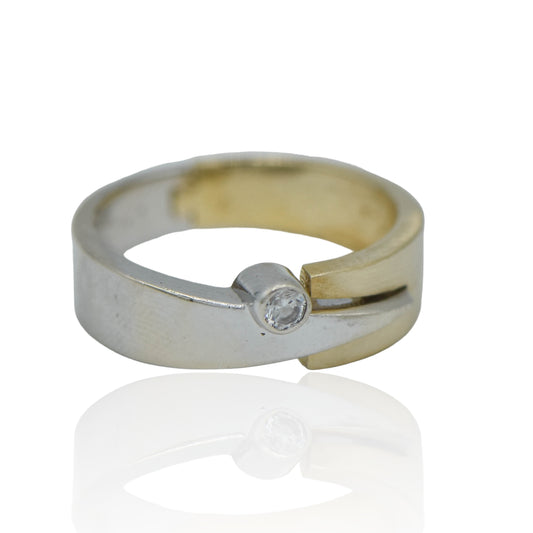 Yellow and White Gold Ring 14K