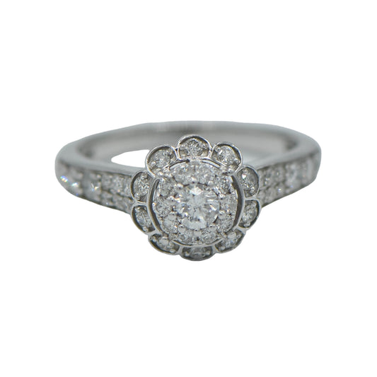 White Gold Engagement Ring 14K with 0.61 cttw Diamonds