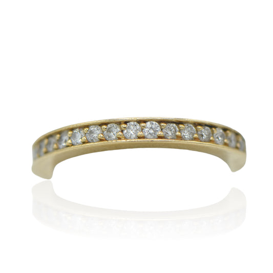 Yellow Gold 14K Band with Cubic Zircons