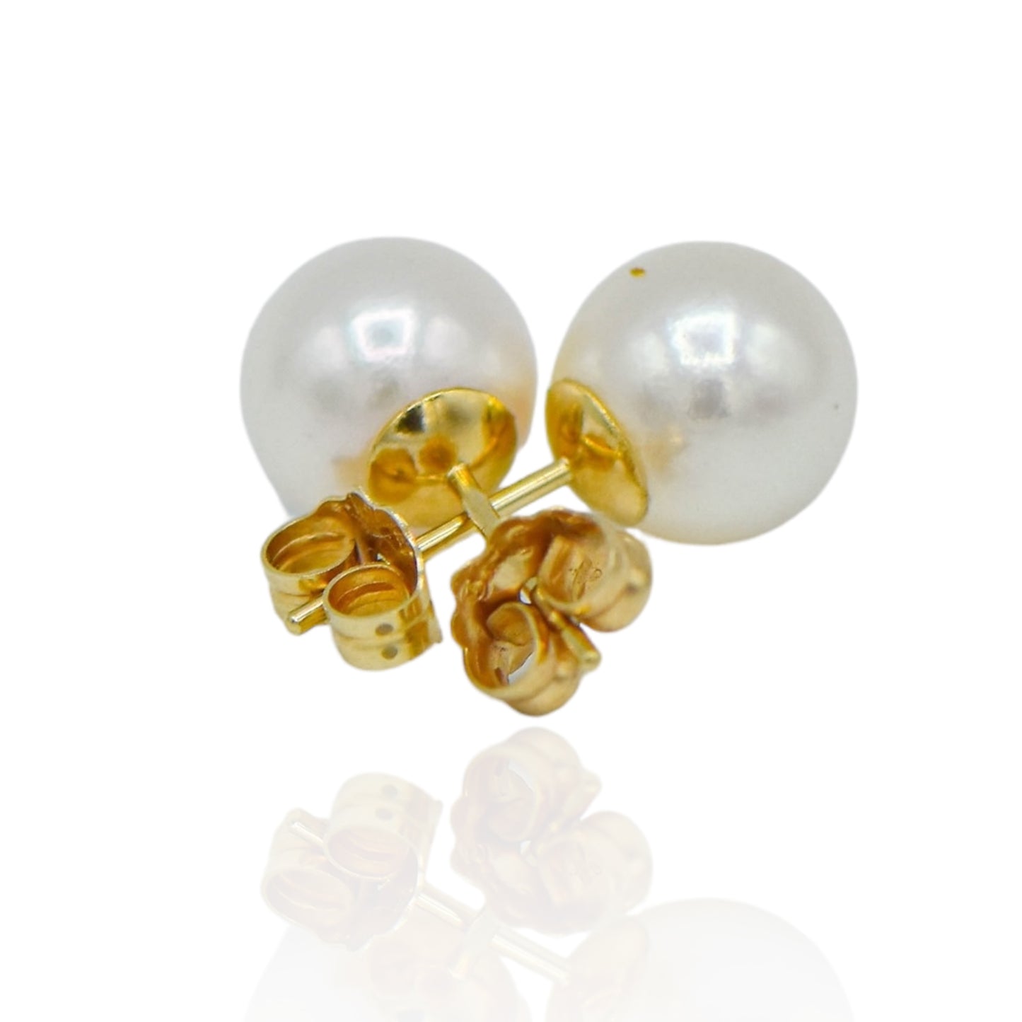 Pearl Stud Earrings 14K Yellow Gold