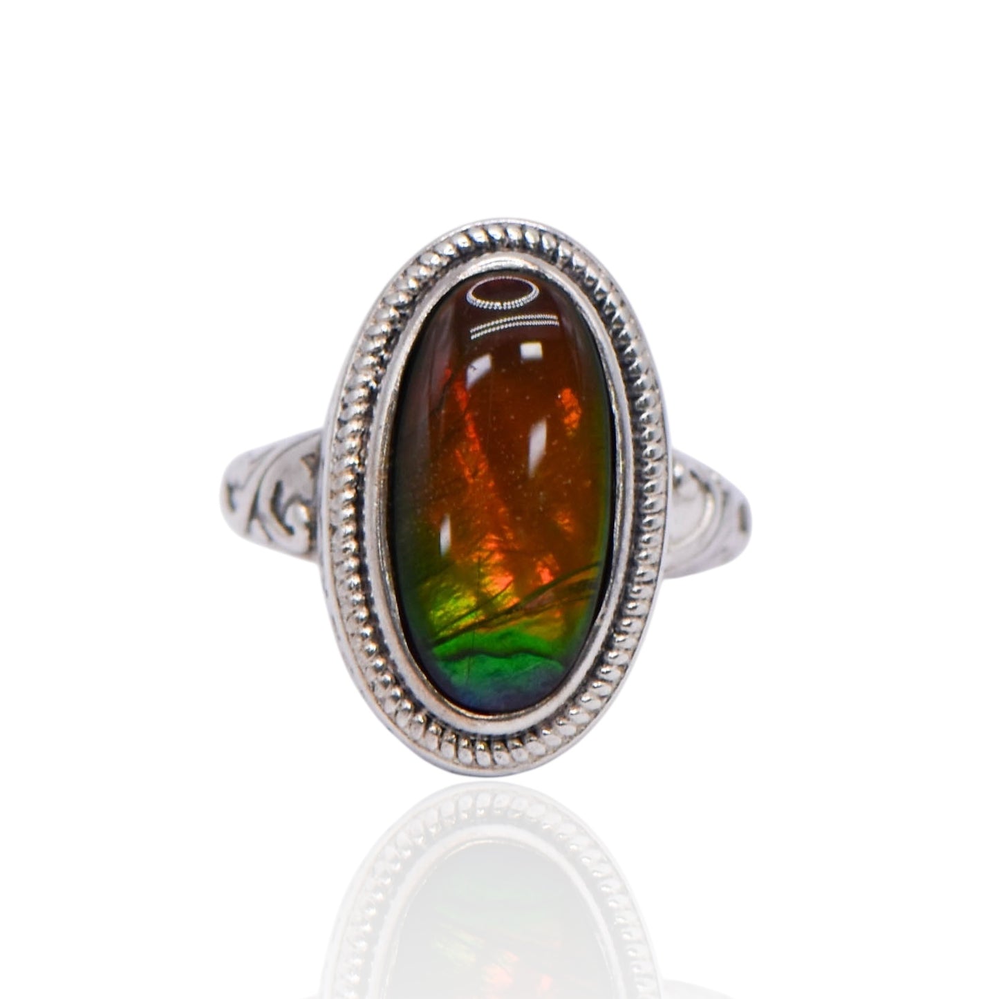 Vintage Ammolite Sterling Silver Ring