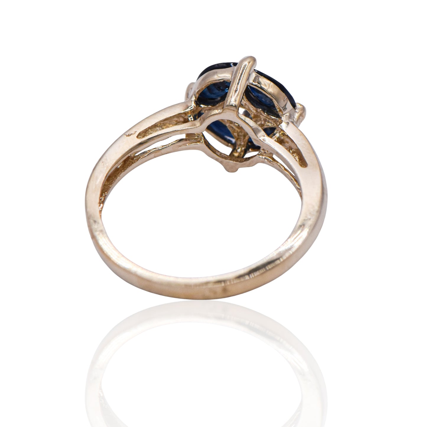 Estate Twilight Sapphire and Diamond Ring 14K Yellow Gold