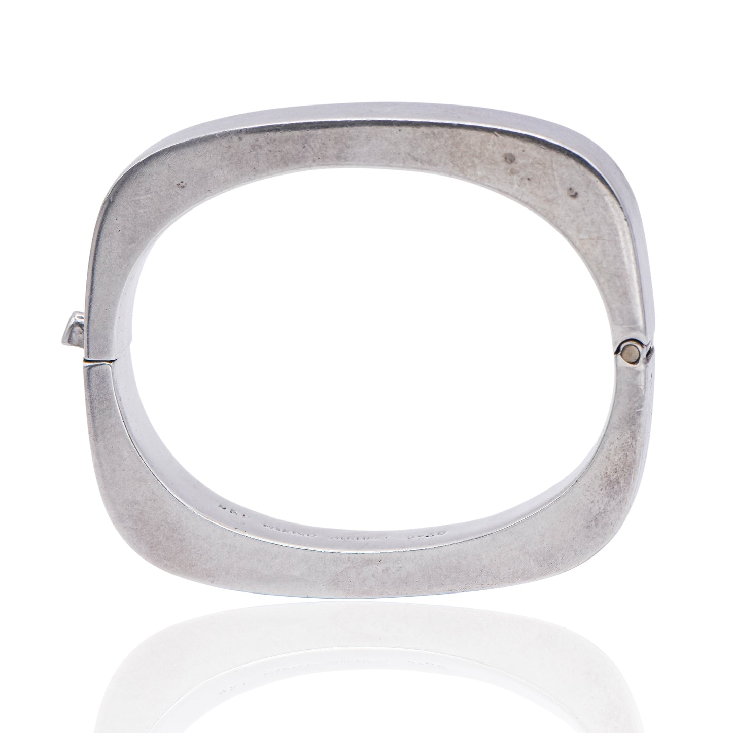 Vintage Square Hinged Sterling Silver Bracelet
