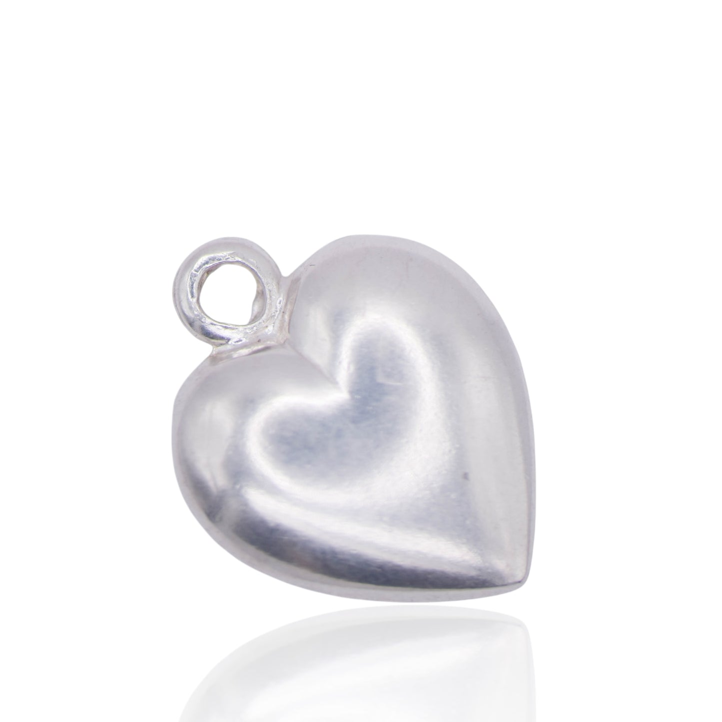 Vintage Puffy Heart Sterling Silver Pendant