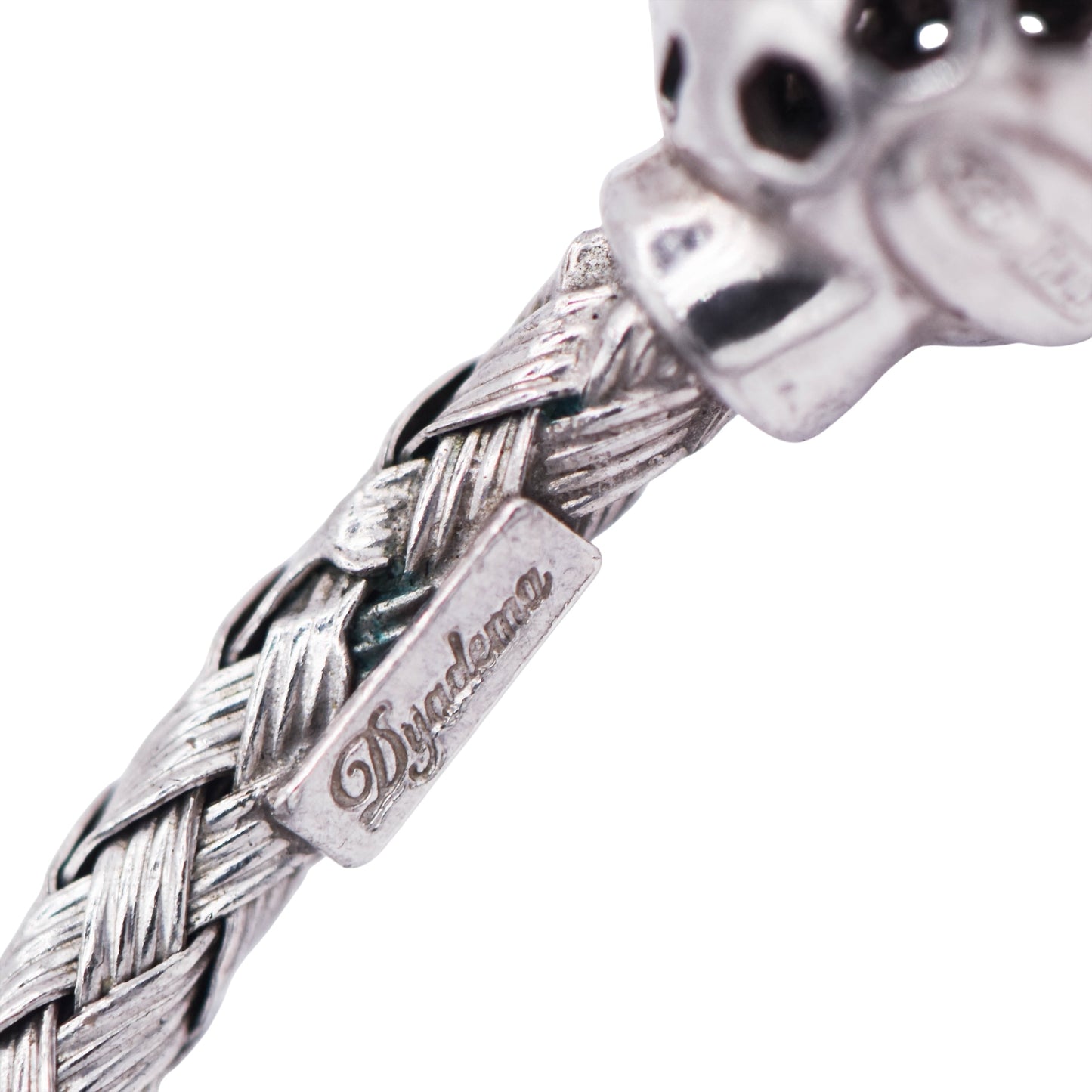 Vintage Braided Cuff with CZ Sterling Silver Silver Bracelet