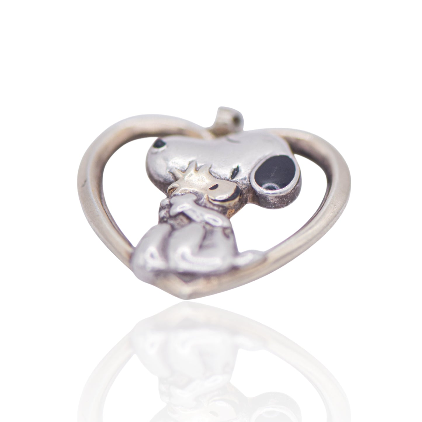 Vintage Snoopy Heart Sterling Silver Pendant