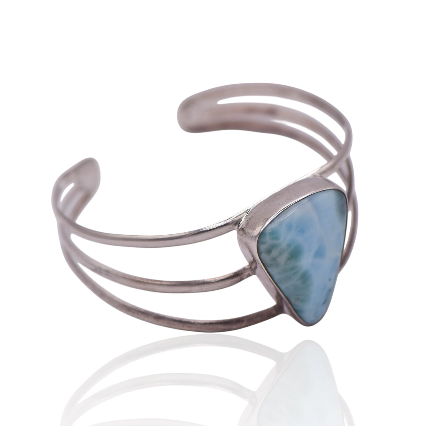 Vintage Larimar Stone Sterling Silver Bracelet