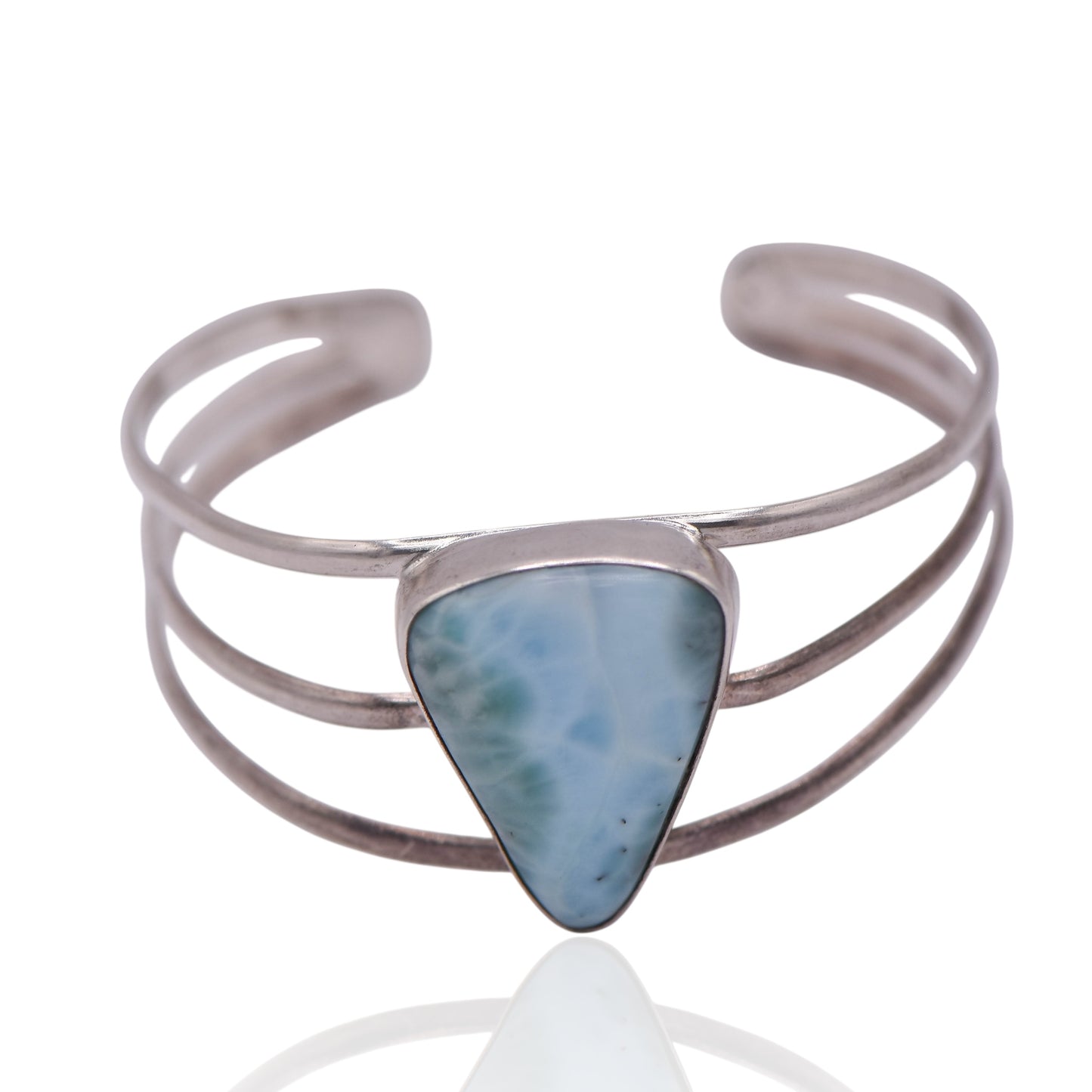 Vintage Larimar Stone Sterling Silver Bracelet