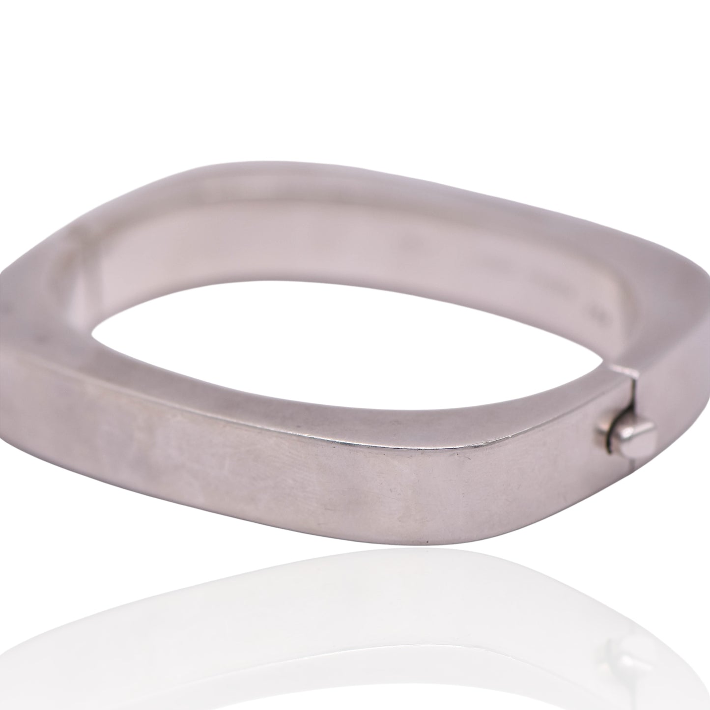 Vintage Square Hinged Sterling Silver Bracelet