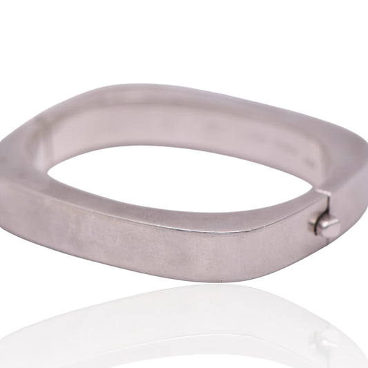 Vintage Square Hinged Sterling Silver Bracelet