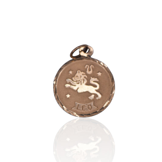 Estate Leo Zodiac Charm Pendant 14K Yellow Gold