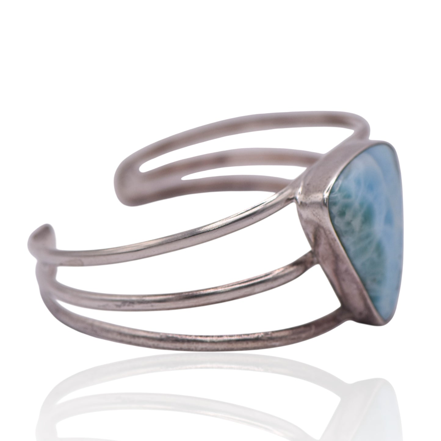 Vintage Larimar Stone Sterling Silver Bracelet