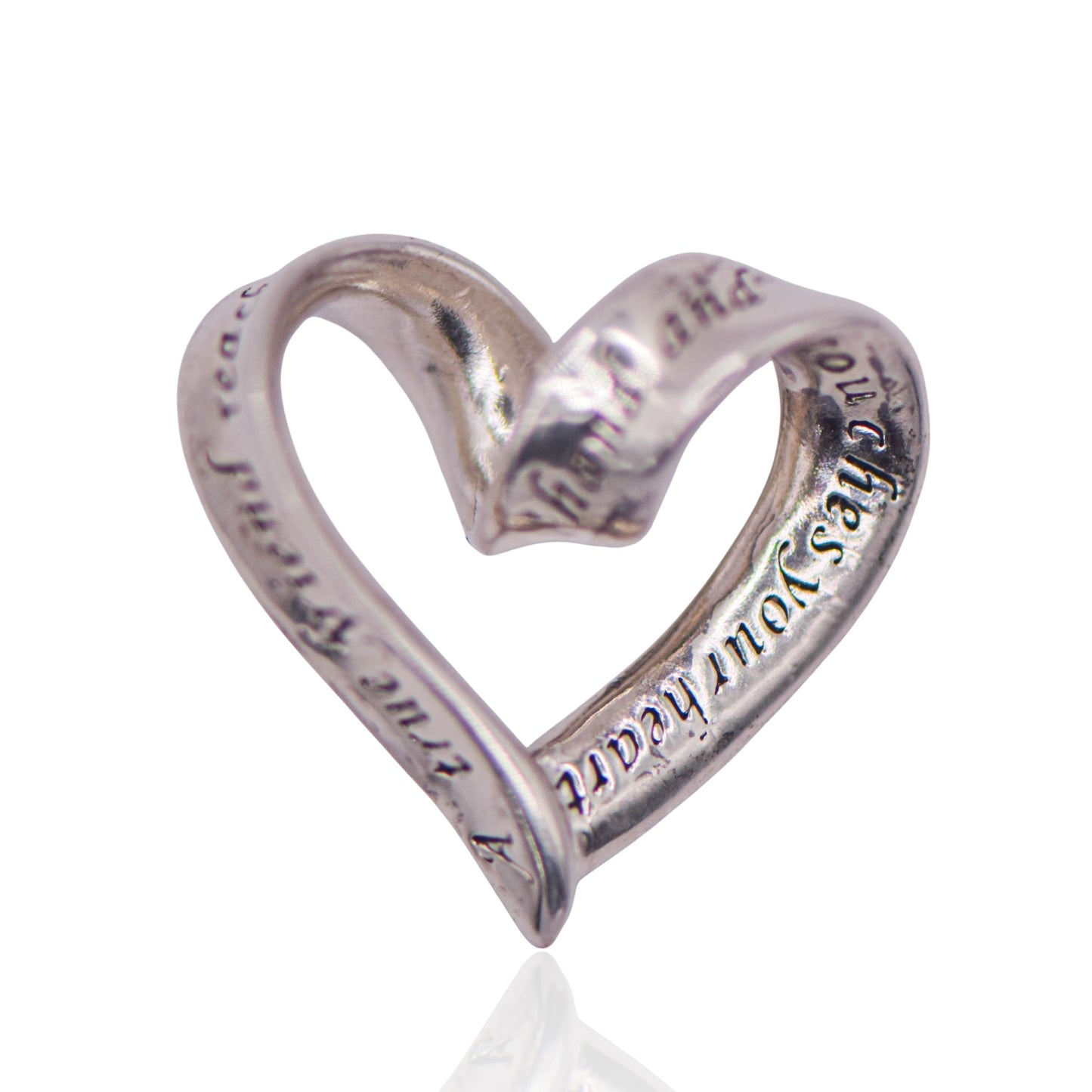 Vintage "A True Friend Reaches for Your Hand and Touches Your Heart" Sterling Silver Pendant
