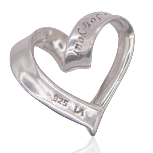 Vintage "A True Friend Reaches for Your Hand and Touches Your Heart" Sterling Silver Pendant